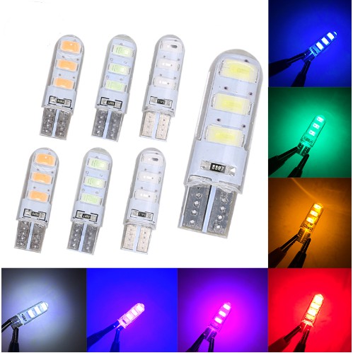 Đèn Led T10 Silicone Dùng Thay Thế Đèn Xi Nhan, Demi Xe Máy 6 Mắt Chip 5730