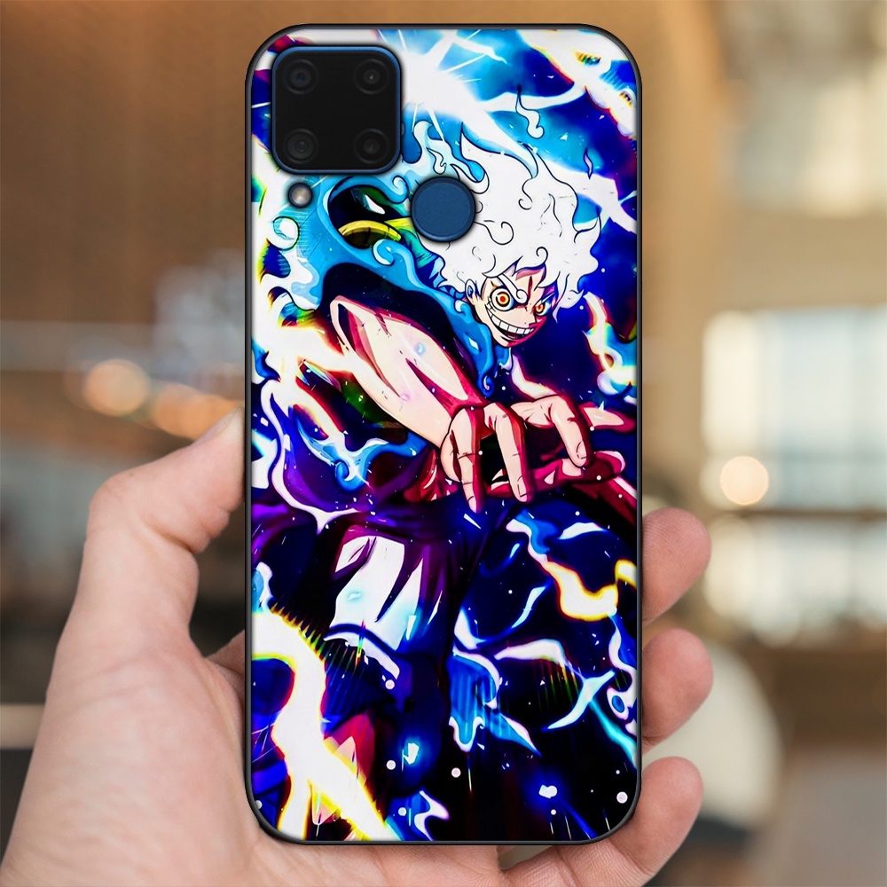Ốp lưng Realme C15 viền đen in hình Luffy One Piece