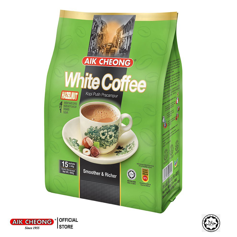 [Chính hãng] ✅ Cà Phê Trắng Hạt Phỉ 4 Trong 1 Aik Cheong (15 Gói x 40g)- nhập khẩu từ Malaysia | BigBuy360 - bigbuy360.vn