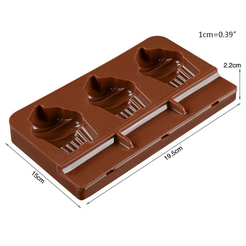 Khuôn Silicone Làm Kem 3 Ngăn Tiện Lợi