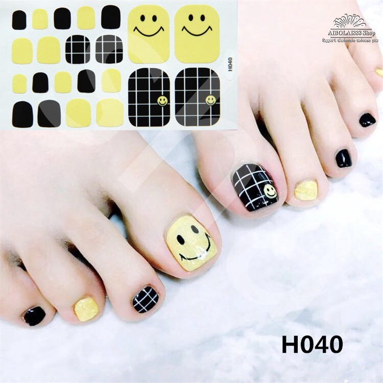 [Hàng mới về] Nhãn dán móng chân họa tiết đa dạng tuỳ chọn phong cách Hàn Quốc H021-H040