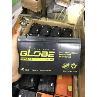 HOT-Ác quy chì khô GLOBE 12v 7,5A