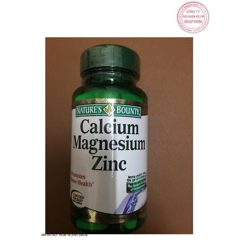 Viên Uống Bổ Sung Canxi, Ngừa Loãng Xương Nature's Bounty Calcium Magnesium Zinc (Chai100 Viên) | BigBuy360 - bigbuy360.vn