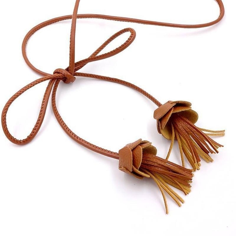 Fashion women's waist rope wild dress accessories flower tassel accessories