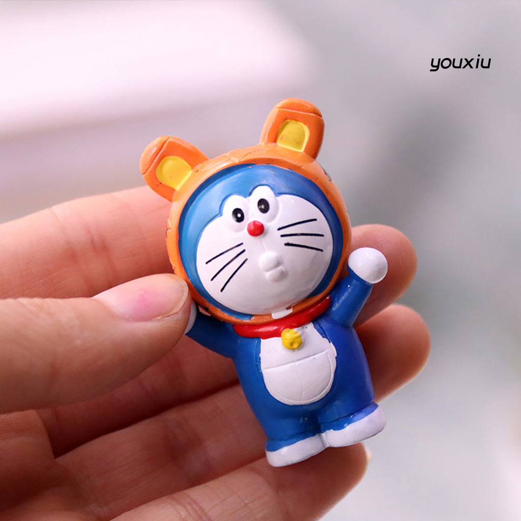 Set 12 Đồ trang trí Đồ Chơi Nhân Vật Hoạt Hình Doraemon Bằng Pvc