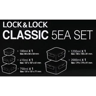 Bộ 5 Hộp Bảo Quản Thực Phẩm Locklock