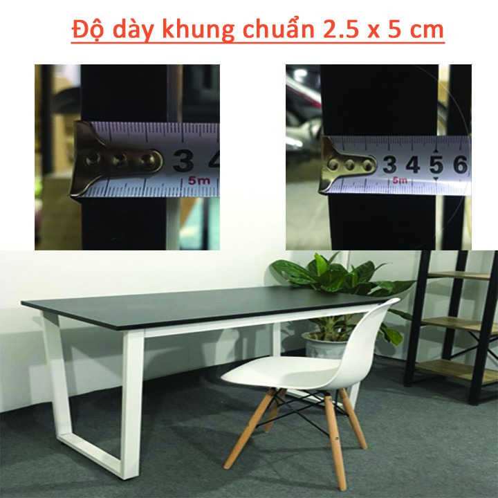 Bàn làm việc chữ U K Z - Bàn học tập Mặt gỗ MDF khung sơn tĩnh điện đen  - Kích thước bàn cỡ lớn - Bảo hành 12 tháng