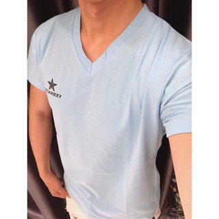 Áo thun cổ tim nam body