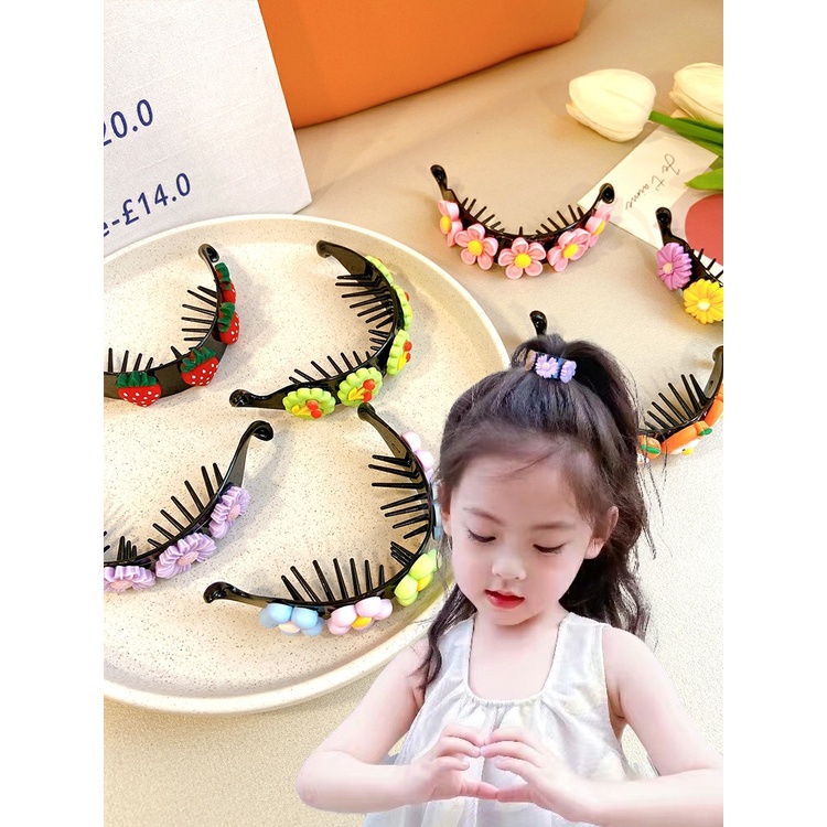 Kẹp tóc búi gắn hoa cho bé ( giao ngẫu nhiên ), kẹp búi tóc nửa đầu tạo kiểu tóc đuôi ngựa cho bé