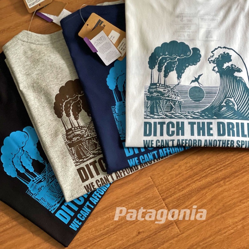 Áo Thun Cotton Ngắn Tay In Hình Patagonia Seas of Change Wave Series Cổ Điển Cho Nam Và Nữ