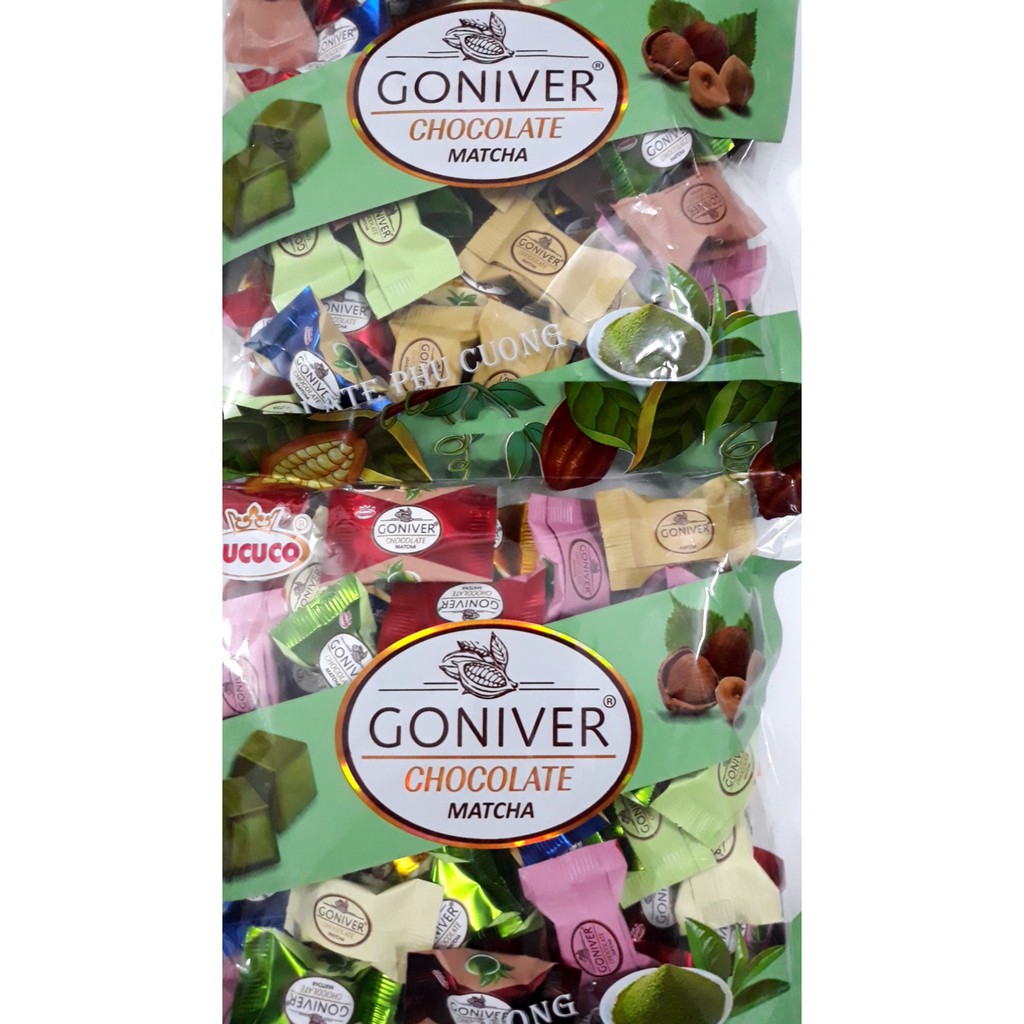 Kẹo Chocolate Matcha GONIVER Phú Cường Túi 320gr