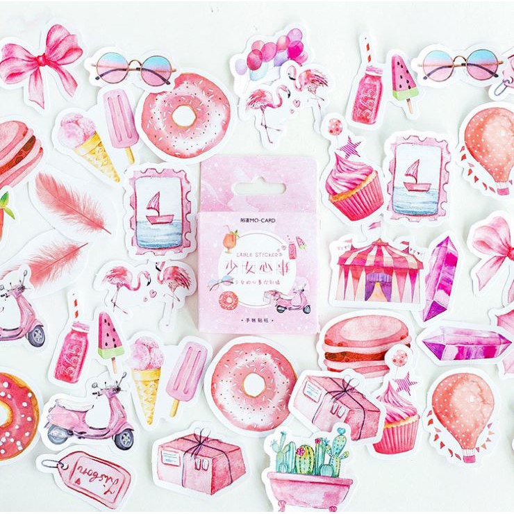 Hộp 46 Miếng Dán Sticker Trang Trí Con Đường Đi Đến Trái Tim Nàng