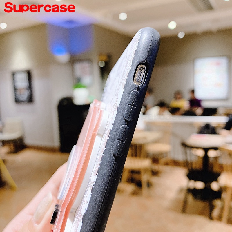 Ốp điện thoại phối ren có gương trang điểm hình gấu đáng yêu cho Samsung Galaxy Note10 10+ 9 8 5 4 3 S4 S3