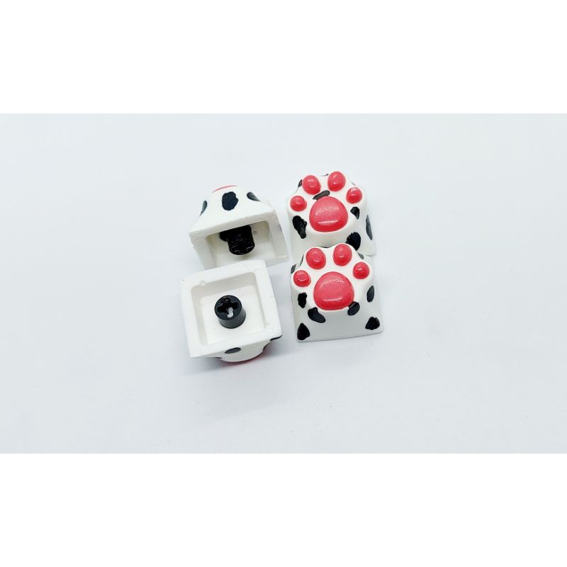 Keycap chân mèo họa tiết đốm trang trí bàn phím cơ gaming