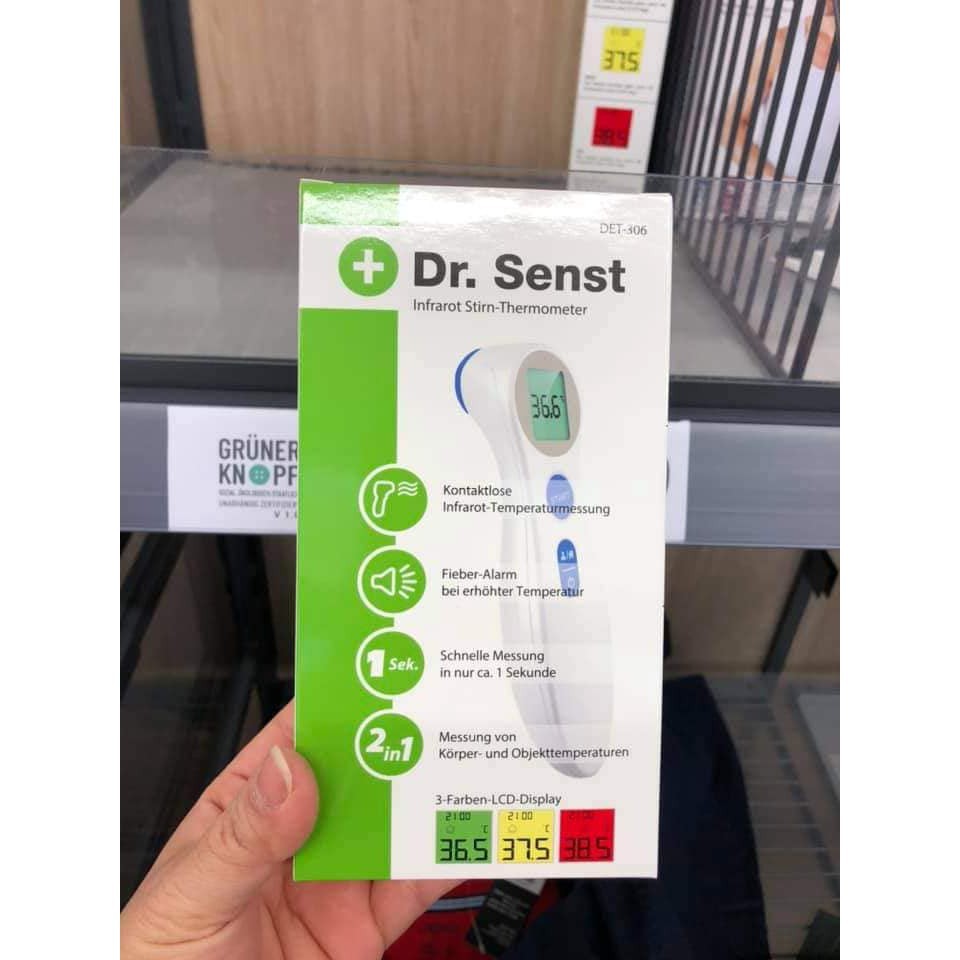 (Xả Lỗ) Nhiệt kế điện tử đo trán hồng ngoại 2 in 1 Dr. Senst DET-306, hàng Đức xịn.