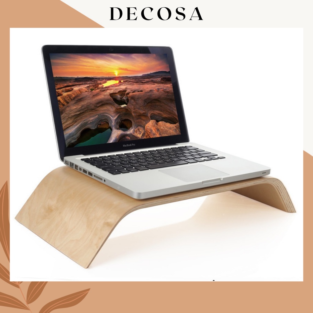 Kệ kê màn hình máy tính laptop gỗ Plywood cải thiện dáng ngồi DECOSA