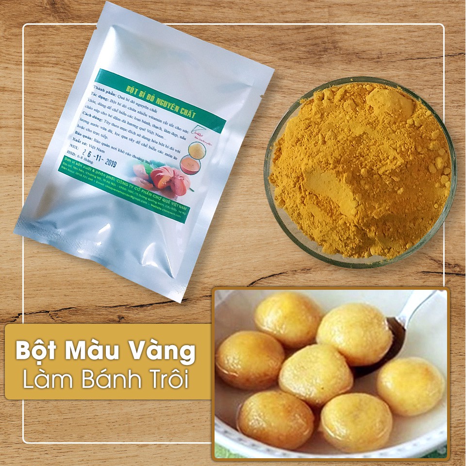 Bột Tạo Màu 100% Tự Nhiên (Bột Bí Đỏ) 100g Dùng Tạo Màu Vàng Cam Cho Bánh Trôi