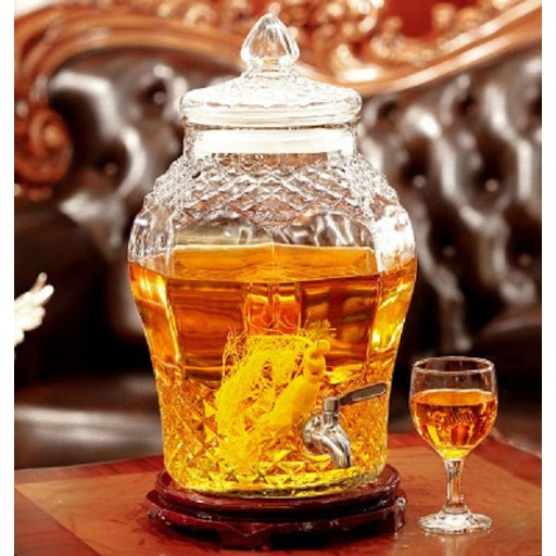 Bình Thủy Tinh Ngâm Rượu 3 Lít Có Vòi không vòi Hình Dáng Kim Cương