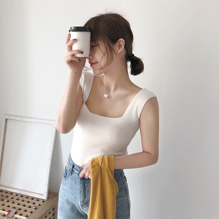 Áo kiểu nữ cổ vuông chất đẹp phong cách hàn quốc mùa hè trẻ trung AL03