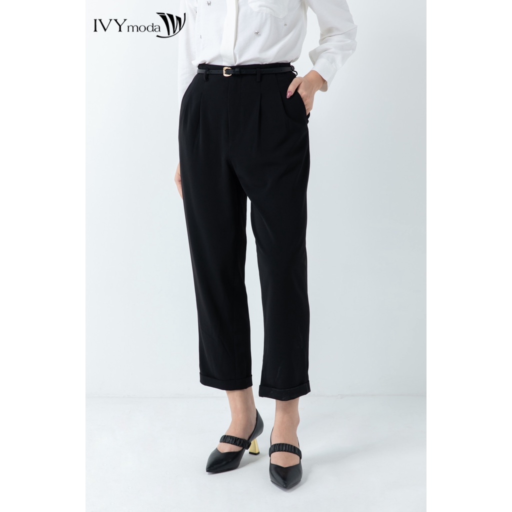 Quần baggy nữ kèm đai IVY moda MS 22B8482