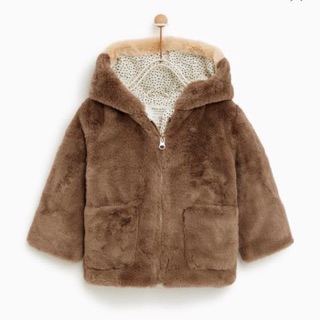 Áo khoác lông FAUX FUR CAT Z@RA