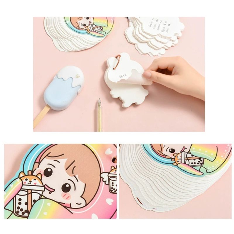 Sổ tay có móc treo Flashcard học ngoại ngữ (note) hình cô bé cosplay siêu cute