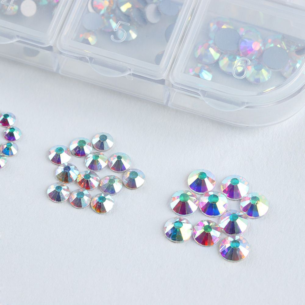 Hạt AB 3D màu trắng đính móng nghệ thuật