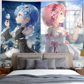 1 tấm thảm treo tường trang trí nội thất phòng ngủ in hình Anime Nhật Bản Kushuanghay Qilong1 Evryshingok