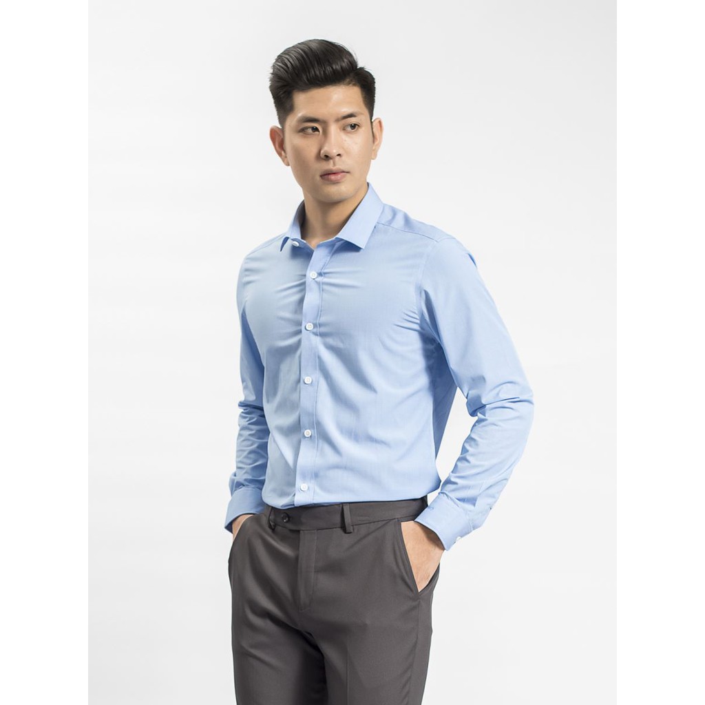 Áo sơ mi nam ARISTINO dài tay sợi tre dáng ôm als60708