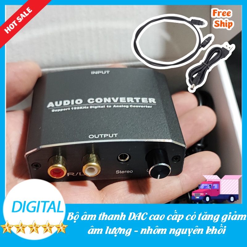 Bộ chuyển đổi Âm Thanh Cổng quang Optical sang Audio AV - R/L, Cổng 3,5 Hỗ Trợ Tv 4k Loại Xịn Model 2021 192-96kb