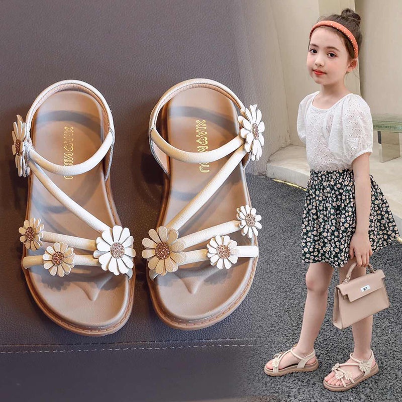 Xăng Đan Đính Hoa Thời Trang Mùa Hè Dành Cho Bé Gái