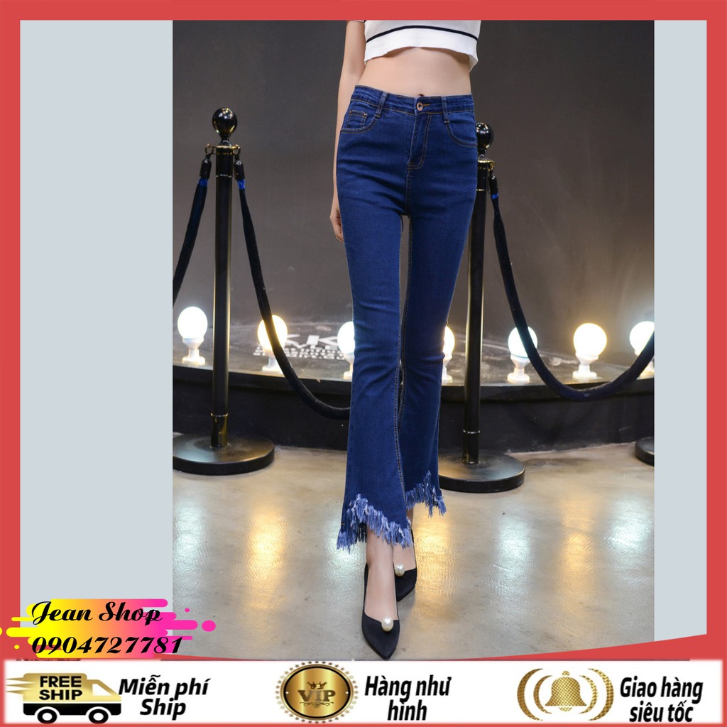 Quần nữ FREE SHIPQuần Jean nữ đen trơn ống loe-Quần bò nữ đẹp giá rẻ chất mềm không bai xù