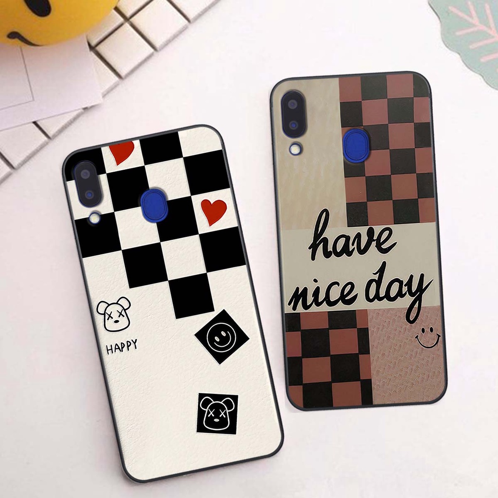 Ốp Samsung M20 / M30 caro trái tim cá tính, thời trang siêu đẹp, siêu phong cách