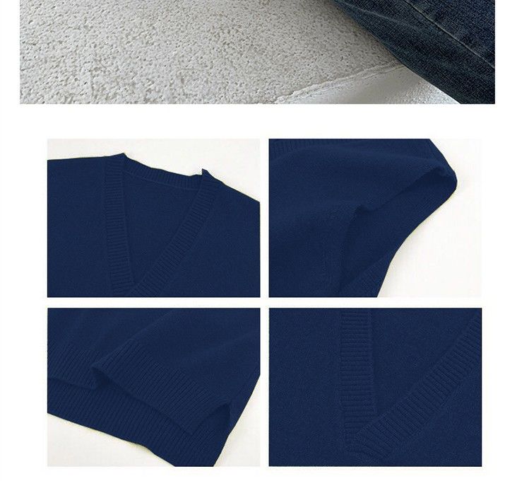 Áo Len Không Tay Dáng Rộng Cổ Chữ v Dễ Phối Đồ Thời Trang Mùa Đông Cho Nữ | BigBuy360 - bigbuy360.vn