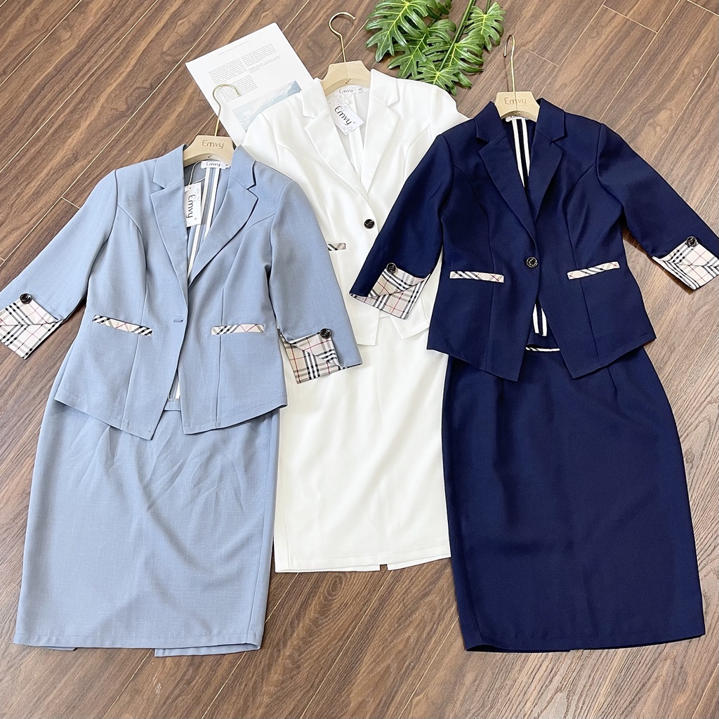 [Mã LT20 giảm 20K đơn 150K] Set vest nữ công sở Áo vest kèm chân váy Emvy S9 | BigBuy360 - bigbuy360.vn