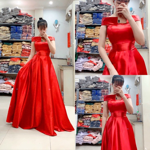 ĐẦM DẠ HỘI 2 IN 1  CỔ CAO NỮ HOÀNG - BẸT VAI ( HÌNH THẬT 1000% )