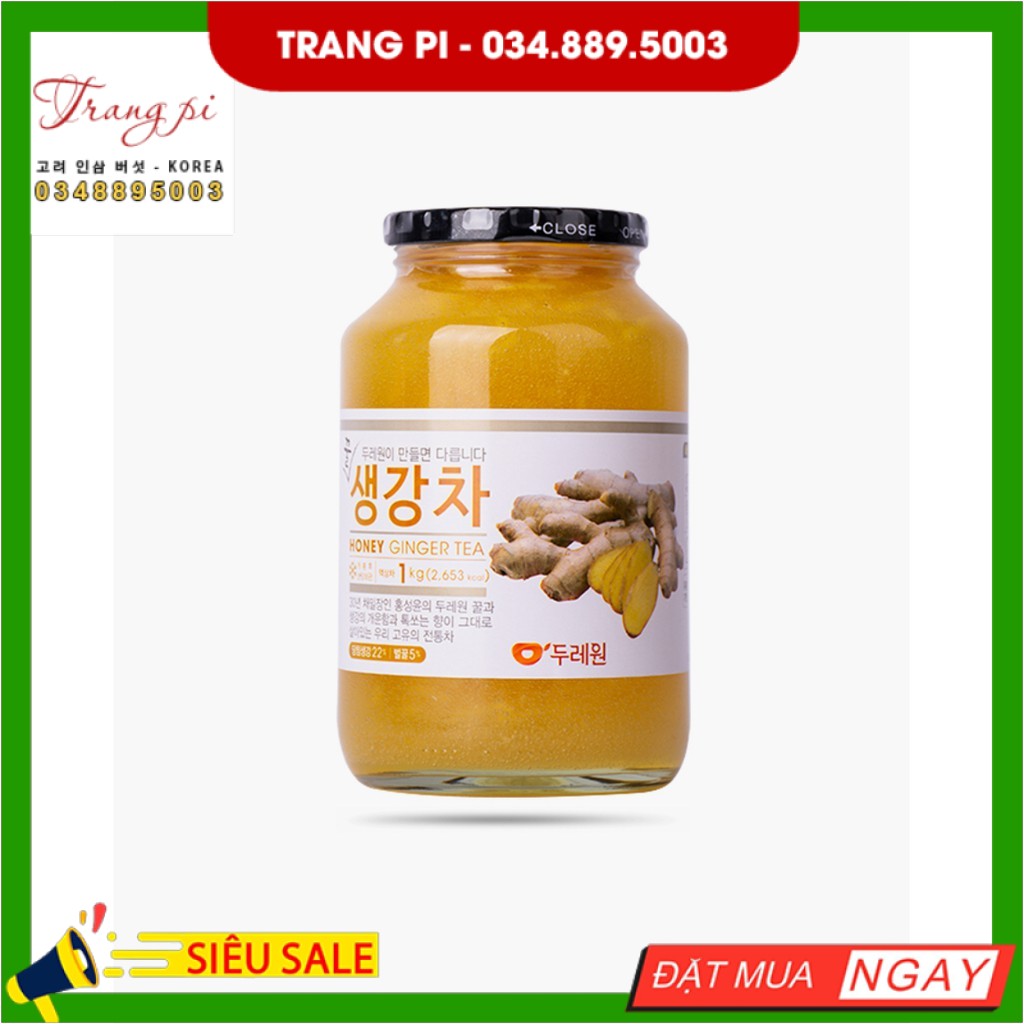 [Dooraewon] Trà gừng mật ong 1kg - 꿀생강차