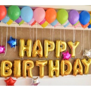 Set Bóng Happy Birthday Kèm Bóng Màu