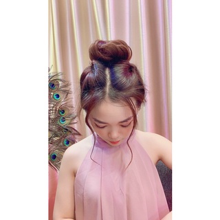 búi cột thẳng tóc giả