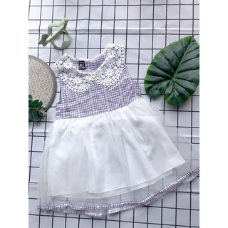 ẢNH THẬT - VÁY XÒE CÔNG CHÚA CỰC XINH CHO BÉ GÁI - VÁY TÍM CỔ REN CHO BABY