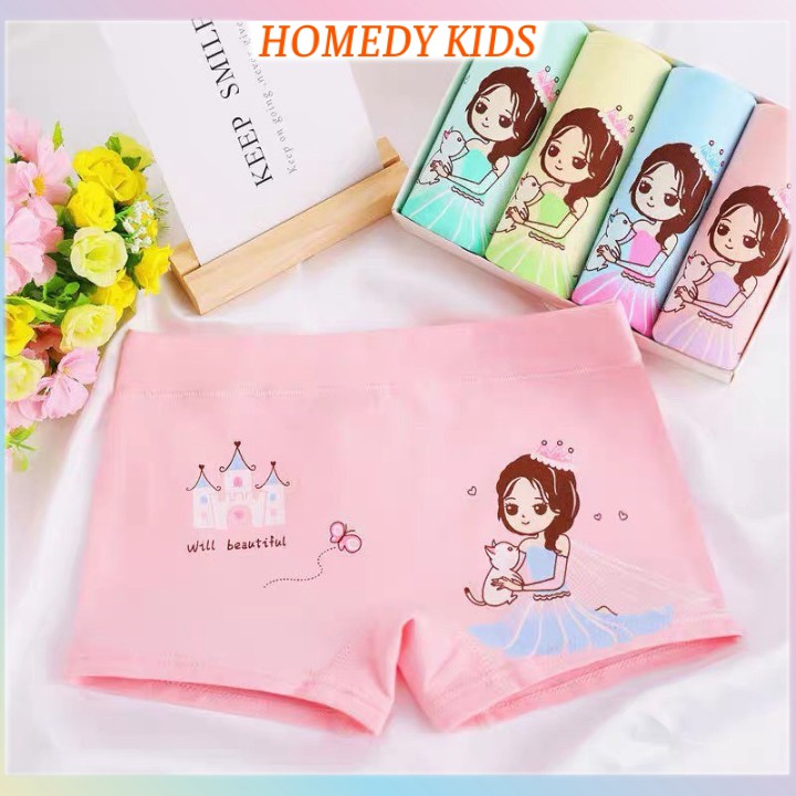 Quần lót bé gái cao cấp Quần chip cho bé mềm mại thoáng mát bảo vệ vùng kín Homedy Kids DC01