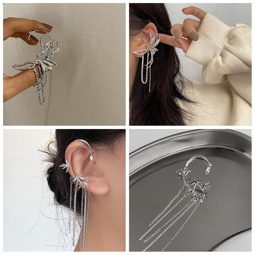 Bông tai kiểu Pháp hình dáng tua rua con bướm cho nữ