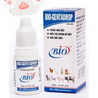 Thuốc nhỏ mắt điều trị đỏ mắt ghèn mắt mắt có mủ đục giác mạc bio gentadrop 10ml