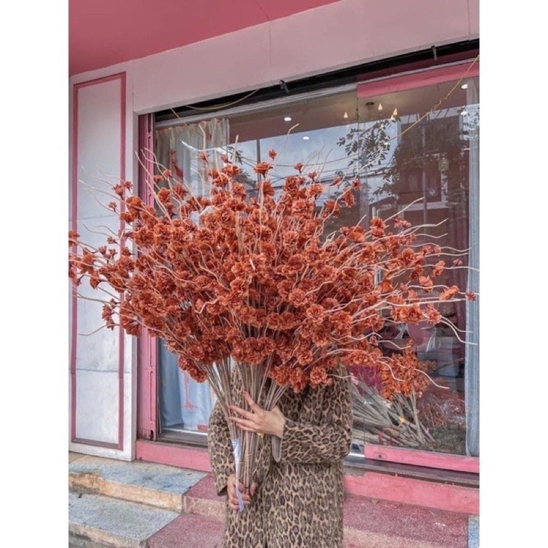 Hoa giả_ Cành Đào Râu _ anh đào 1m trang trí,decor