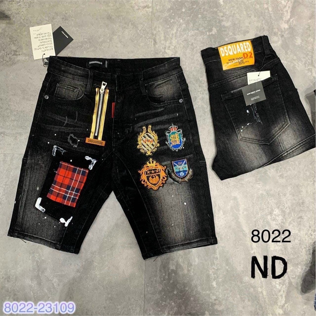 Quần short jean nam ngắn EVS thêu logo độc lạ, rách nhẹ, chất co giãn dễ mặc, giá cực mềm KAYSTORE