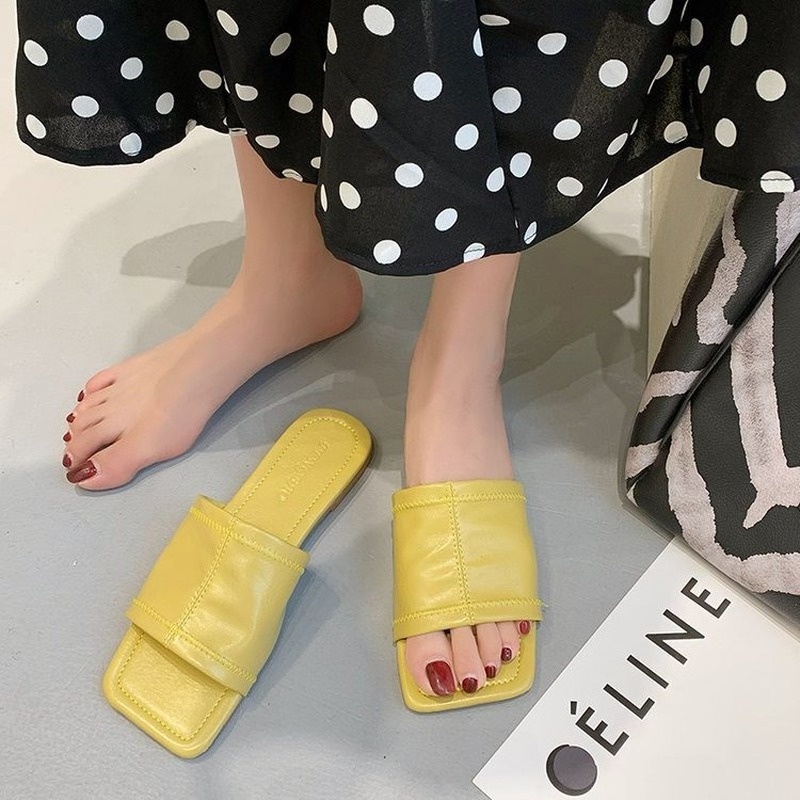 XIELUAIZTA Dép Sandal Da Đế Bệt Thời Trang Mùa Hè 00916