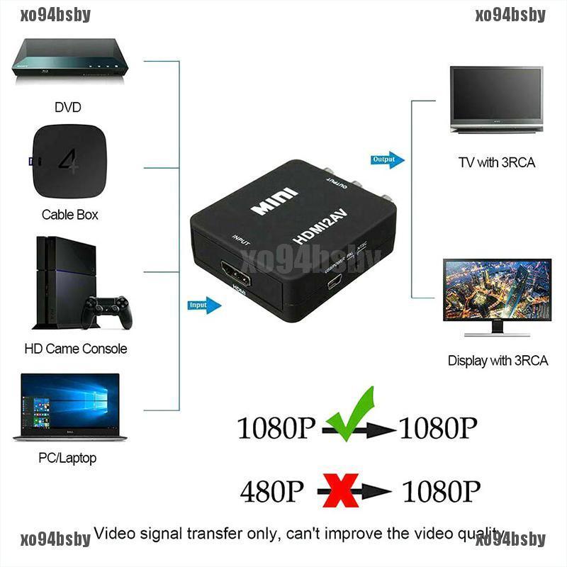 Đầu chuyển đổi video HDMI sang RCA AV CVBS 3RCA 1080P tiện dụng | BigBuy360 - bigbuy360.vn