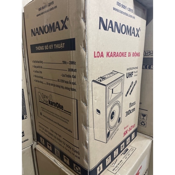 Loa kéo Nanomax SK-12X1. Hàng chính hãng tặng 02 Mic không dây