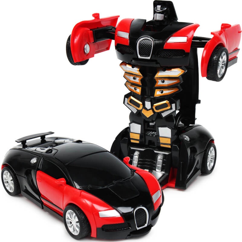 Đồ chơi xe ô tô cảnh sát biến hình chạy pin/Xe biến hình robot/Tặng Pin AA