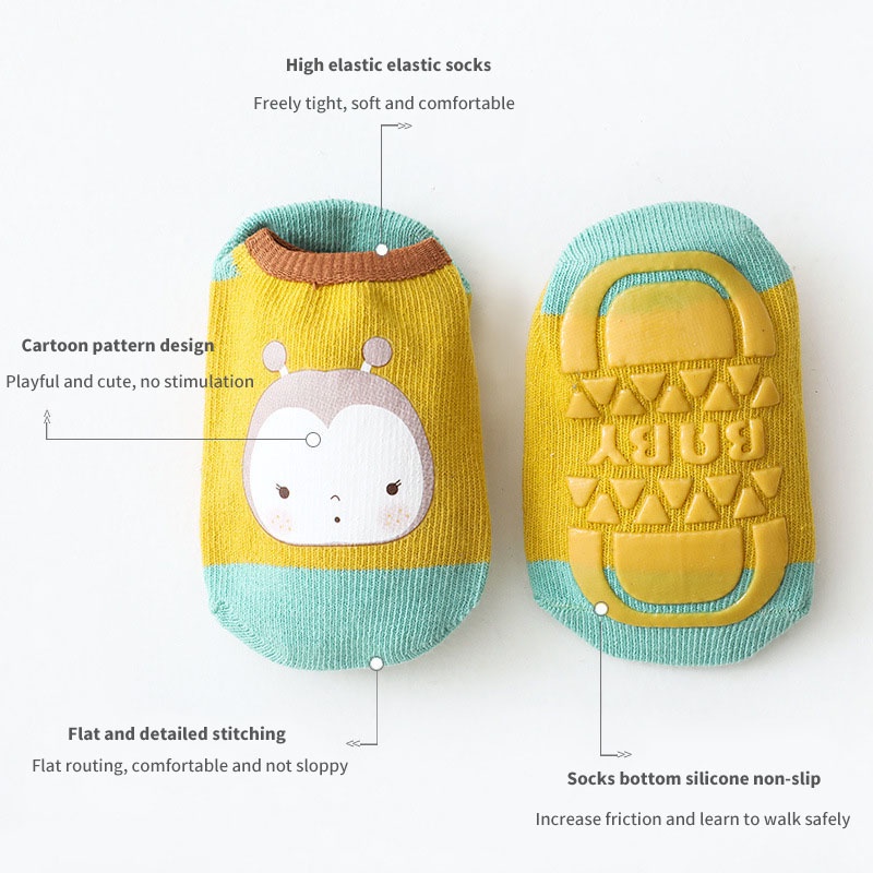 Vớ Cotton Đế Mềm Chống Trượt In Họa Tiết Động Vật Hoạt Hình Dễ Thương Thời Trang Thu Đông Cho Bé